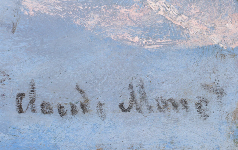 Claude Monet Signature on Bottom Right of Canvas (Snow at Argenteuil)